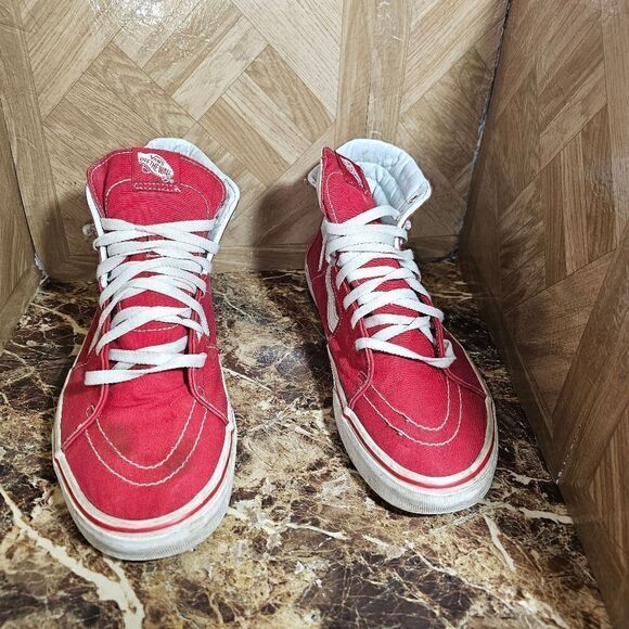 Vans men's Off The Wall hi top skateboard old skool red size 13.   010 - Picture 11 of 11